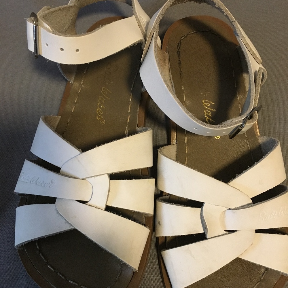 Girls Toddler SALT WATER White Leather Sandals 13